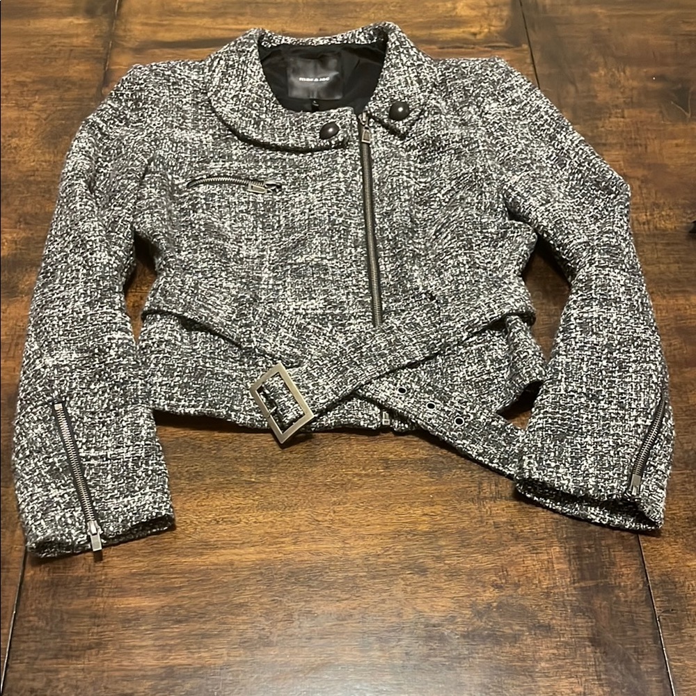 mac & jac Black and White Tweed Blazer